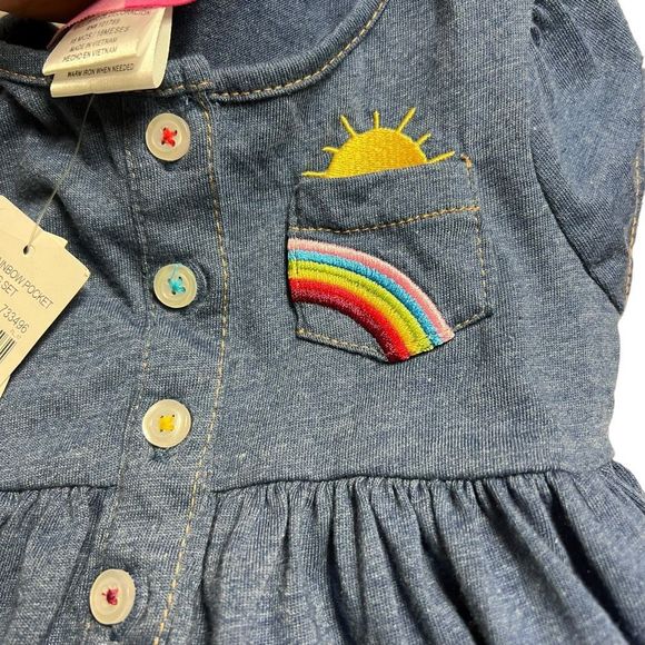 Goodlad Baby Girl’s Outfit Size 18 Months Leggings Denim Looking‎ Top Rainbows - Picture 3 of 8